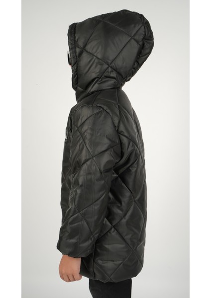 Baklava Desenli Erkek Çocuk Su ve Rüzgar Geçirmez Içi Wersoftlu Kapüşonlu Mont indirimleri