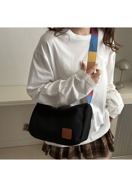 Kadın Çantası, Büyük Kapasiteli Omuz Çapraz Çanta, Moda ve Batı Tarzı, Kişilik ve Güzel, Katı Renkli Niş Çanta (Yurt Dışından)