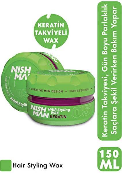 Nishman 05 Saç Şekillendirici Ultra Sert Parlak Wax 150 ml fiyatları
