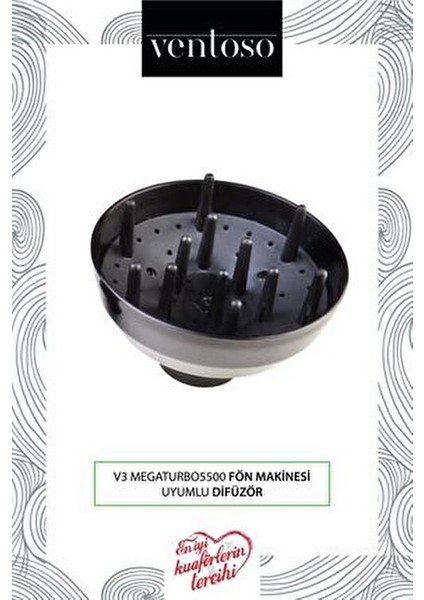 V3 MegaTurbo Difüzör Saç Bakımı İçin Isıdan Koruyucu 5500 Vigo Modeli modelleri