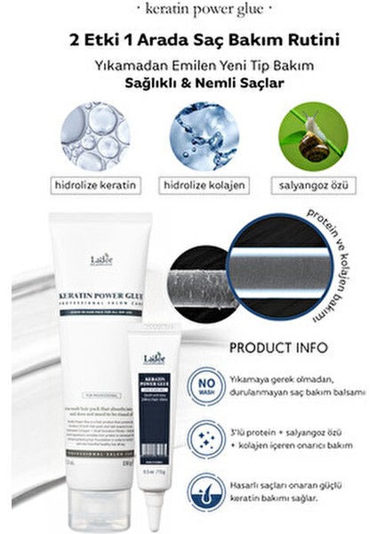 Keratin Power Glue Onarıcı Saç Kremi 15G Yıkama Gerektirmeyen Formül indirimleri