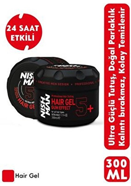 5+ Ultra Sert Saç Jölesi Parlak Etkiyle 300 ml Uzun Süreli Şekillendirme fiyatları