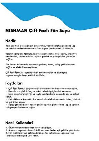 Çift Fazlı Saç ve Sakal Conditioner Keratin İçerikli 400 ml Parlaklık ve Pürüzsüzlük