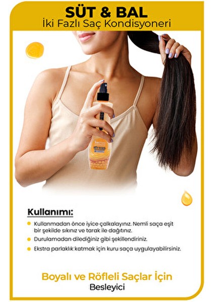 Süt Bal İki Fazlı Saç Kondisyoneri 240 ml Boyalı ve Röfleli Saçlar İçin Özel fırsatları