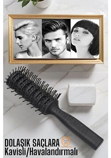Havalandırmalı Dolaşık Saç Tarağı Tüm Saç Tipleri İçin 1 Adet Plastik