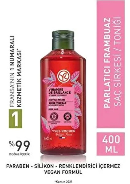 Parlaklık Veren Saç Sirkesi 400 ml Çiçekli Koku ve Doğal İçerik