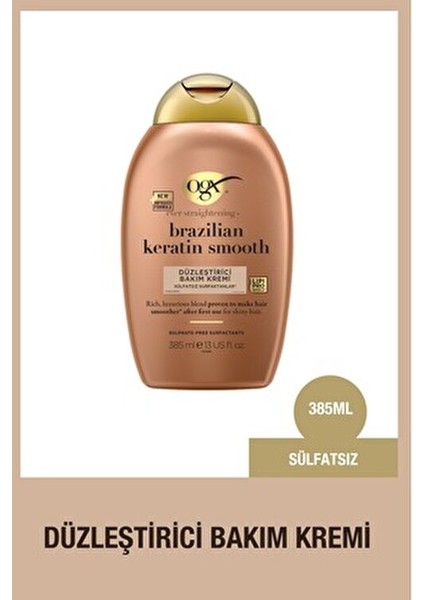 Saç Kremi Brezilya Keratin Düzleştirici Etki 385 ml Zulümsüz Formül fiyatları