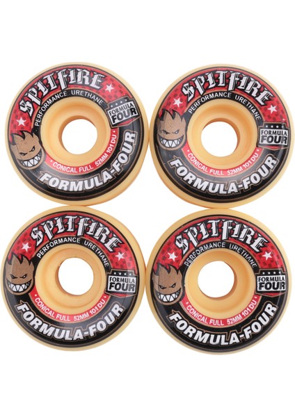 Spitfire Wheels Sokak Fırçalama Tekerleği Dans Tahtası Tekerleği Spitfire 52MM 101DURO Kaykay Tekerleği, 52MM 101DURO Siyah+Kırmızı (Yurt Dışından)