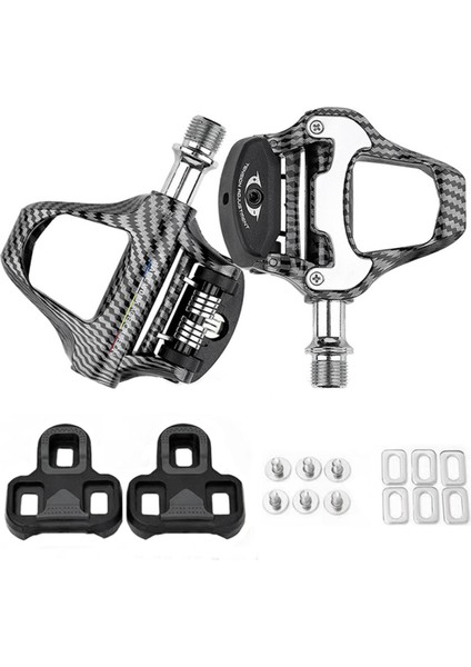 Racework Ultra Hafif Yol Bisikleti Klipssiz Pedalları Look Sistemleri Kilitli Pedallar Için Sızdırmaz Rulmanlı Karbon Fiber Düz Desen (Yurt Dışından)