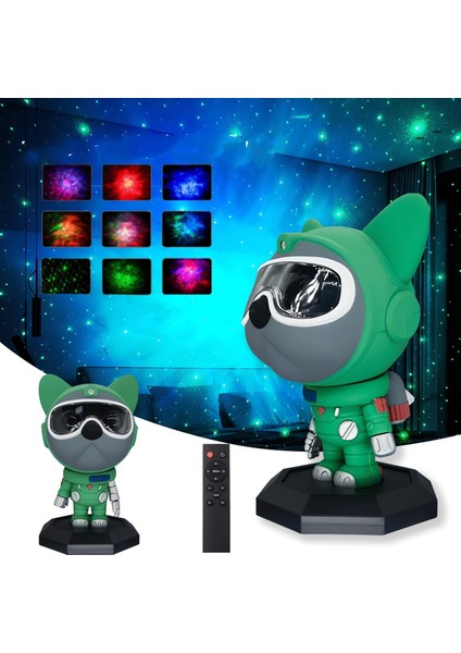Bebek Odası Yıldız Gece Lambası Çocuklar Için Köpek Uzay Astronot Projektörü Yıldızlı Bulutsu Galaksi Işığı Aurora Tavan LED Lambası (Yurt Dışından)