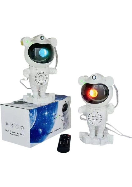 Galaxy Gece Lambası Aurora Starlight Projeksiyon Lambası Bluetooth Hoparlörlü Yıldız Astronot Bulutsu Projektörü (Yurt Dışından) fırsatları