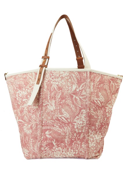 Ekru Pembe Kadın Alışveriş Çantası