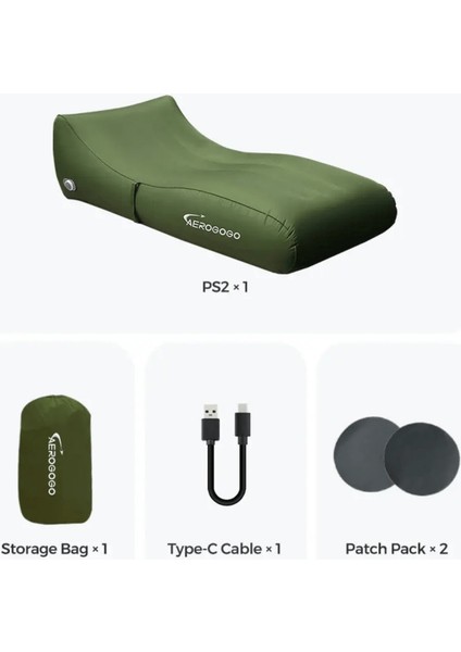 Gıga Lounger Ps2 Yeşil Pompalı Su Geçirmez Kumaş Kaplama Şişme Yatak fırsatları