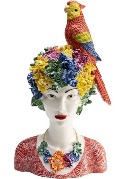 Deco Figurine Flower Girl Reçine Dekoratif Biblo 28 cm