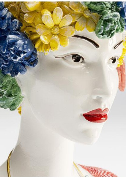 Deco Figurine Flower Girl Reçine Dekoratif Biblo 28 cm