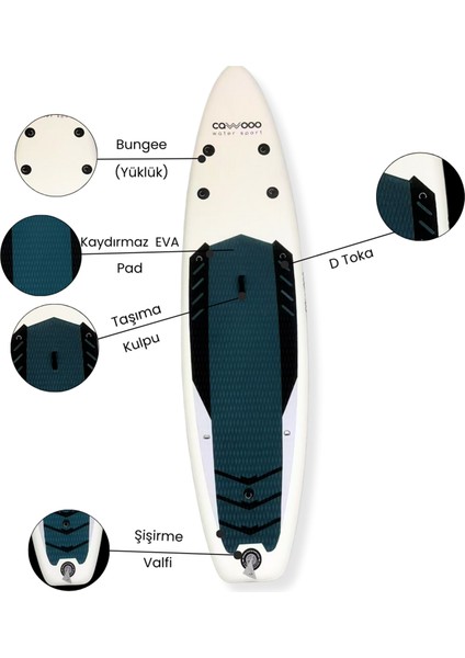 Stand Up Paddle Board Koyu Yeşil Sup Şişme Sörf Tahtası modelleri