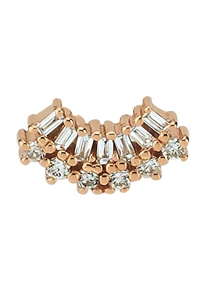 Mondrian Kadın Pırlanta Altın Kıkırdak Küpesi