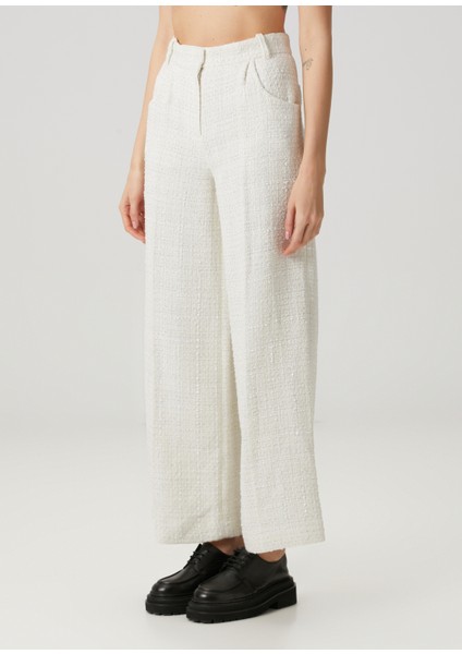 Padeira Ekru Tweed Pantolon modelleri