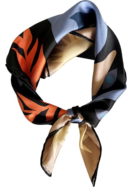 In The Eye Of The Moon Renkli Baskılı Ipek Kadın Fular 55 cm fiyatları