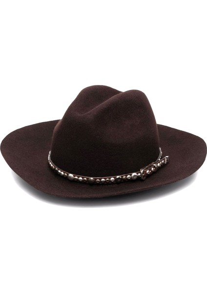 Koyu Kahverengi Kadın Yün Şapka