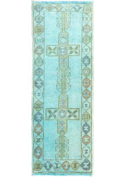 Atela El Dokuma Mavi Yün Yolluk 57X158 cm