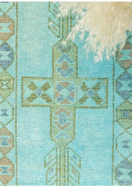 Atela El Dokuma Mavi Yün Yolluk 57X158 cm modelleri