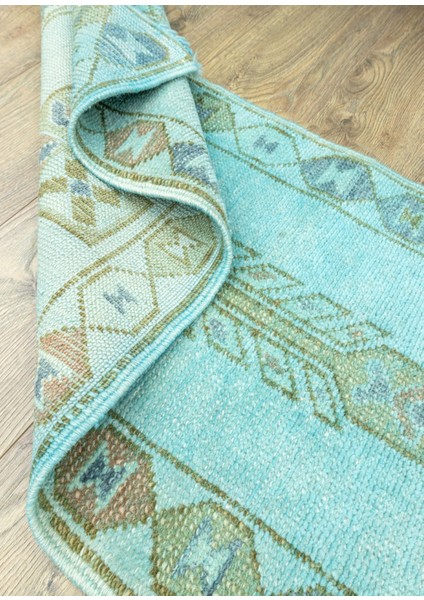 Atela El Dokuma Mavi Yün Yolluk 57X158 cm