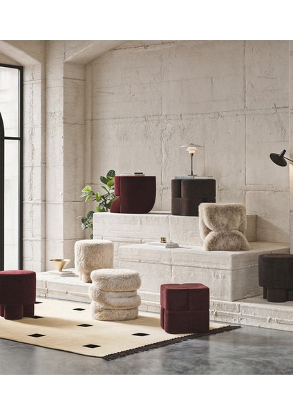 Ups Kahverengi Kadife Puf fırsatları