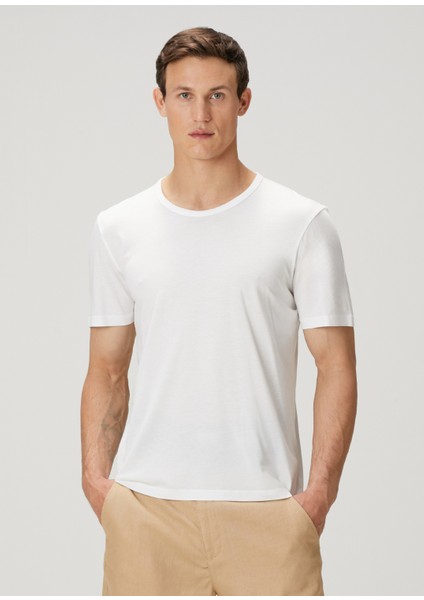 Regular Fit Beyaz Basic T-Shirt