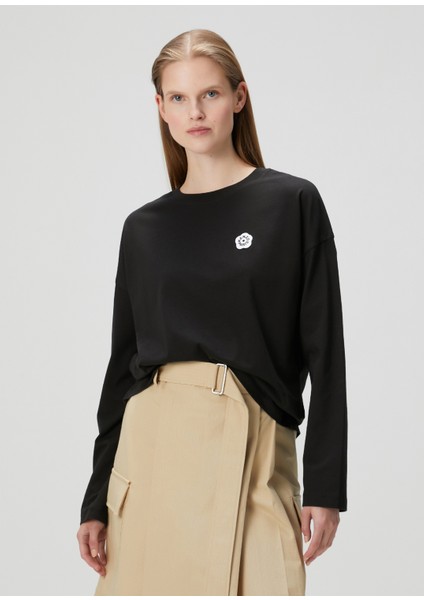 Boke Flower 2 0 Siyah Uzun Kol T-Shirt