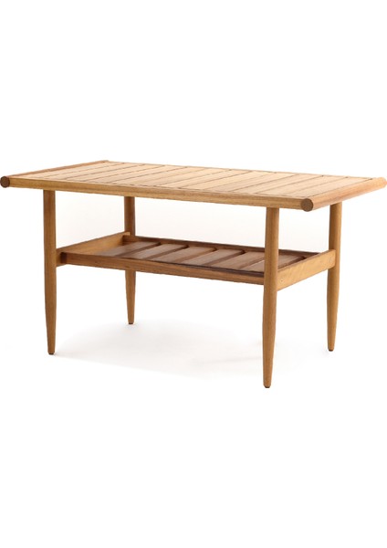 Girift Açık Kahve Iroko Ahşap Alçak Bahçe Masası