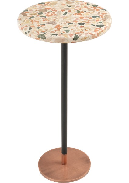 Çekirdek Terrazzo Mermer Yan Sehpa