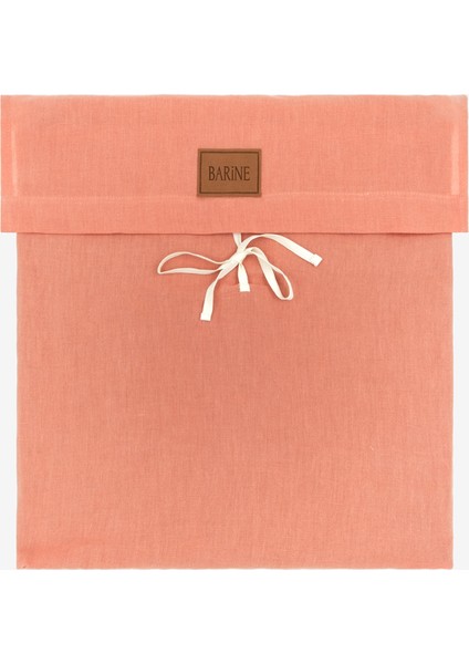 Frill Şeftali Keten Çift Kişilik Nevresim Kılıfı 200 x 220 cm fiyatları