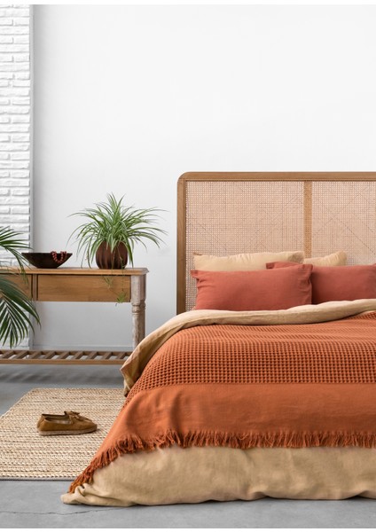 Waffle Cinnamon Yatak Örtüsü 240X260 cm modelleri