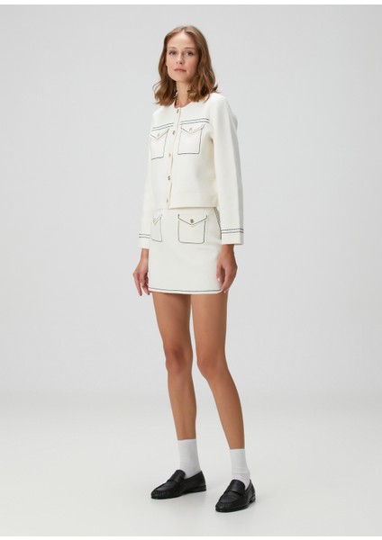 Joussaillon Ekru Mini Etek