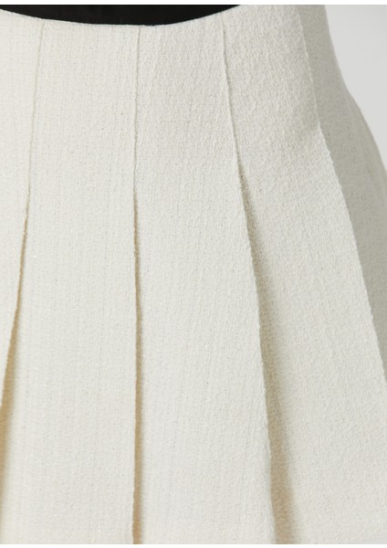 Itana Ekru Pileli Mini Etek indirimleri