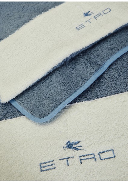 Buz Mavisi 2li Logo Nakışlı Havlu Seti fiyatları