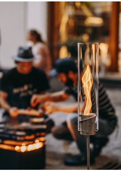 Spin 90 Garden Torch Gümüş Masaüstü Şömine modelleri