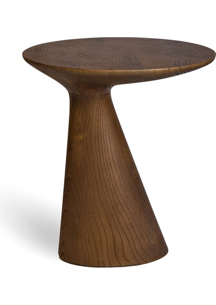 Pion Koyu Meşe Ahşap Yan Sehpa