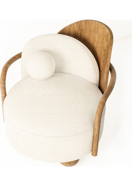 Ear Açık Ceviz Ekru Teddy Top Yastıklı Berjer fiyatları