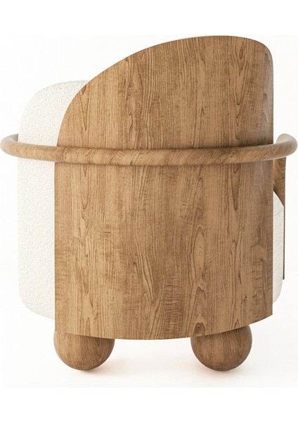 Ear Açık Ceviz Ekru Teddy Top Yastıklı Berjer modelleri