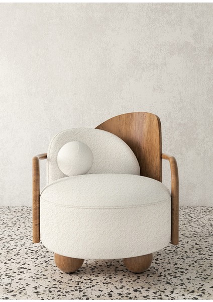 Ear Açık Ceviz Ekru Teddy Top Yastıklı Berjer indirimleri