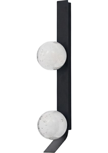 Helsingör Siyah Soft Kabarcıklı Cam 2'li Aplik