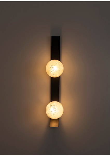 Helsingör Siyah Soft Kabarcıklı Cam 2'li Aplik fırsatları