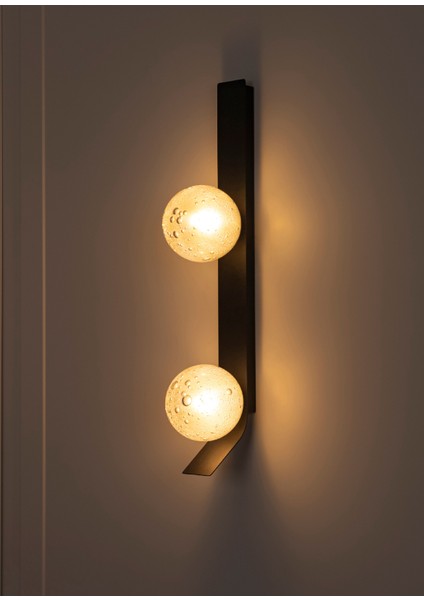 Helsingör Siyah Soft Kabarcıklı Cam 2'li Aplik indirimleri