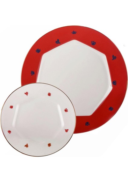Mislina Kırmızı 6 Kişilik 34 Parça Bone Kahvaltı Takımı indirimleri