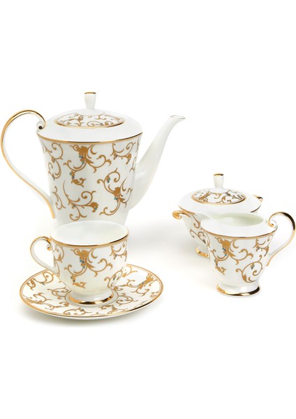 Anatolia White 17 Parça Porselen Çay Takımı