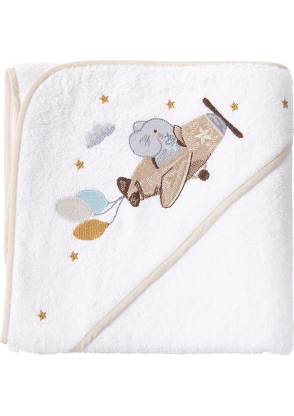 Happy Tony %100 Organik Pamuklu Nakışlı Bebek Havlu Kundak 80 x 80 cm