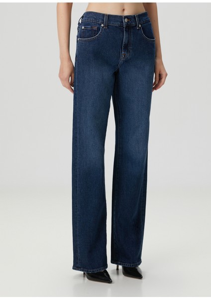 Tess Straight Koyu Mavi Jean Pantolon modelleri
