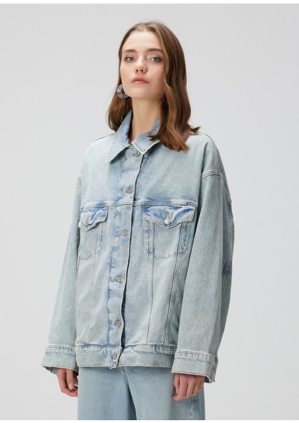 Oli Trucker Mavi Denim Ceket modelleri